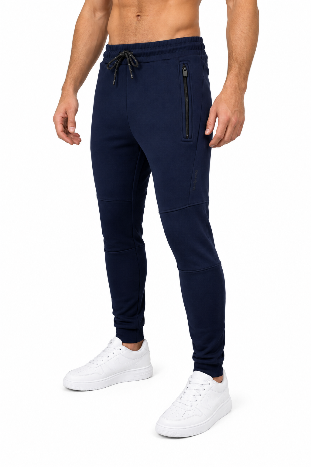 Men’s Slim Fit Cuffed Track pants (James)-Navy 360 GSM