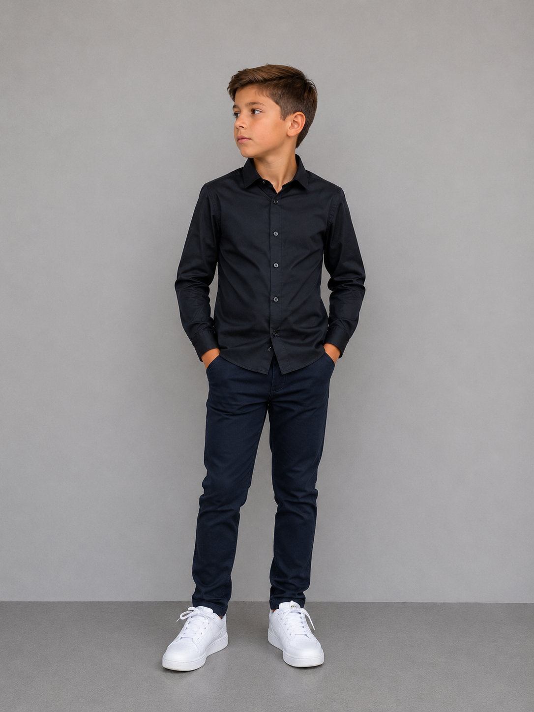 Kids Shirt Long Sleeve Black #5590