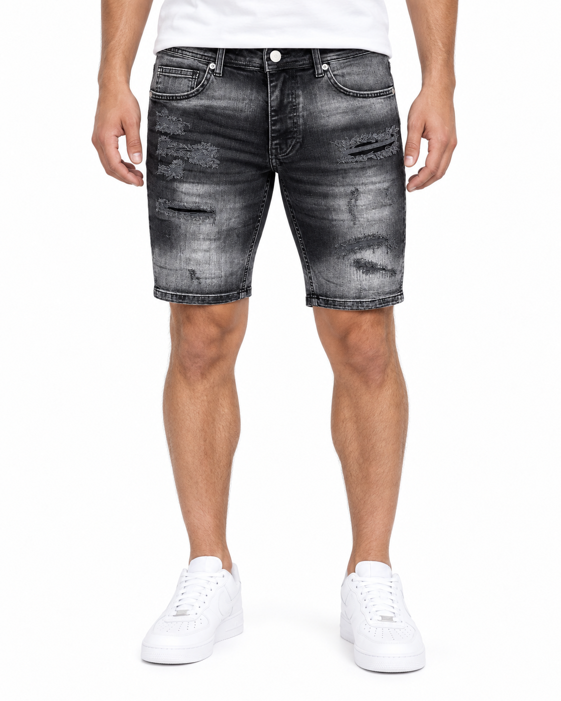 Men’s Denim Shorts Slim Fit Wash Black (S4008-2)