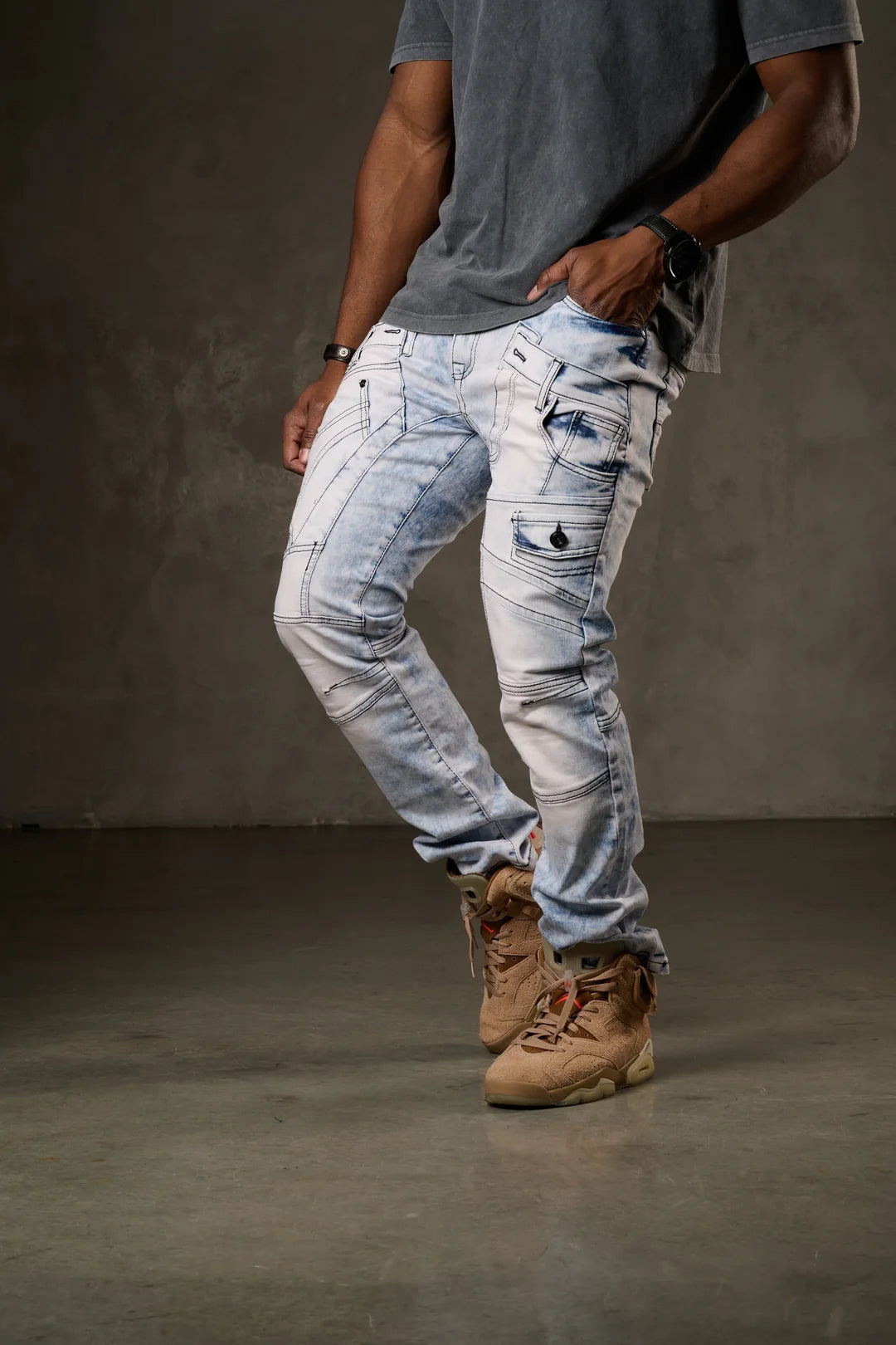 Men’s Slim fit detailed jeans ICE BLUE CD598 CIPO
