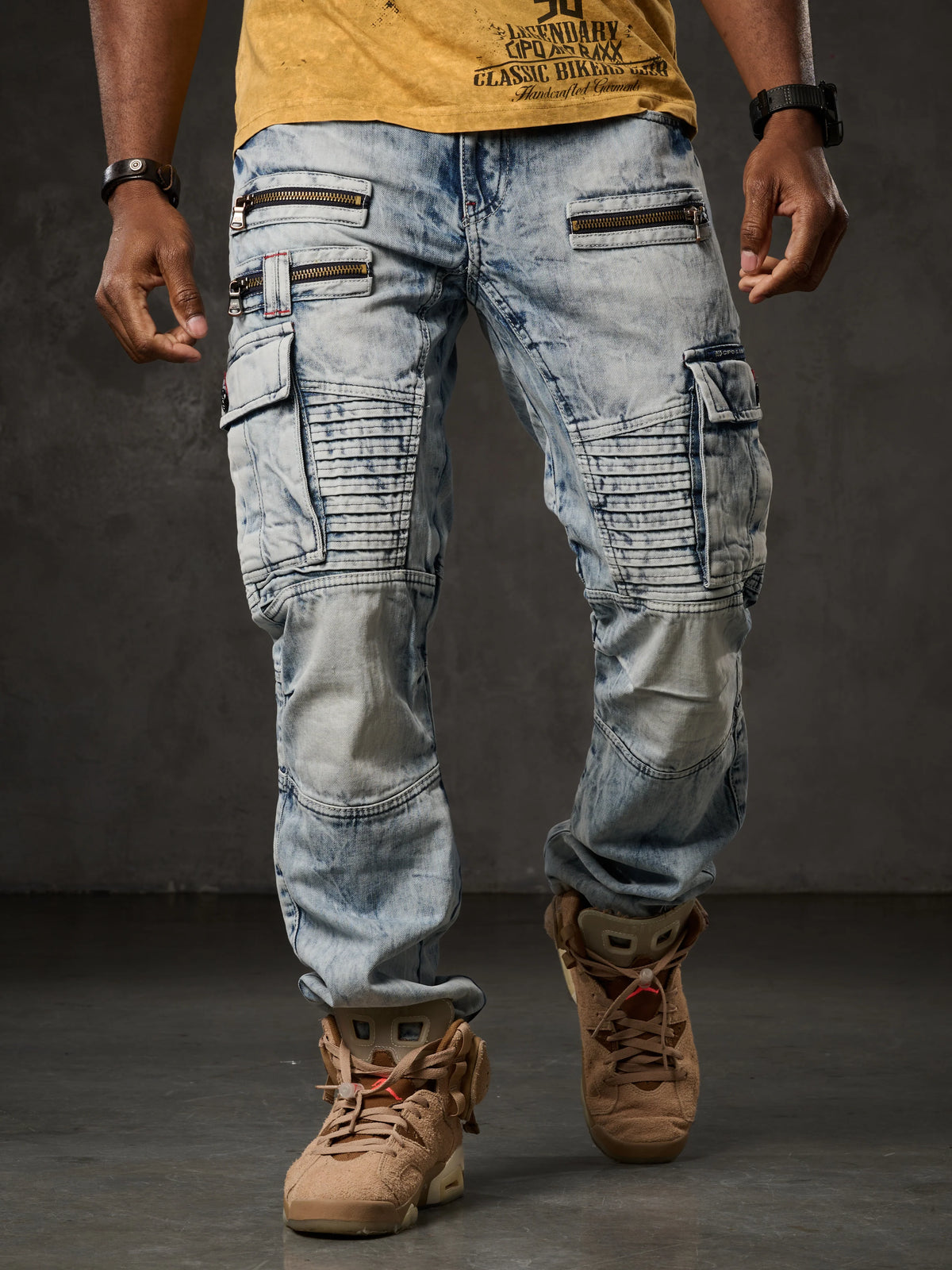 Men’s Regular Fit jeans with details ICE BLUE CD798 Cipo