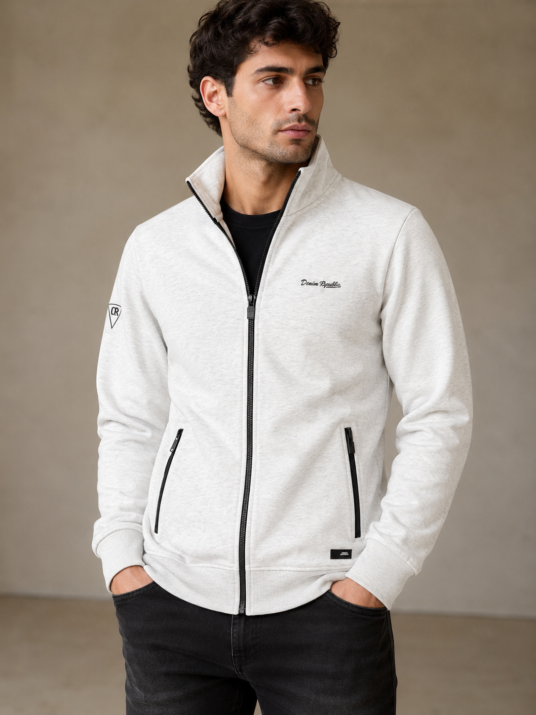 Cotton Fleece Jacket #Jet SNOW
