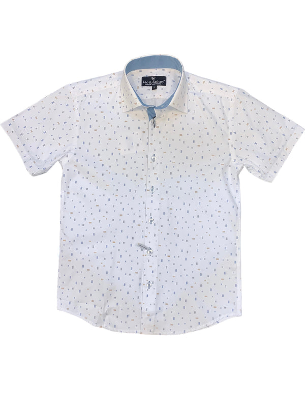 Kids formal Shirts Short Sleeve printed #5985 - Denim Republic