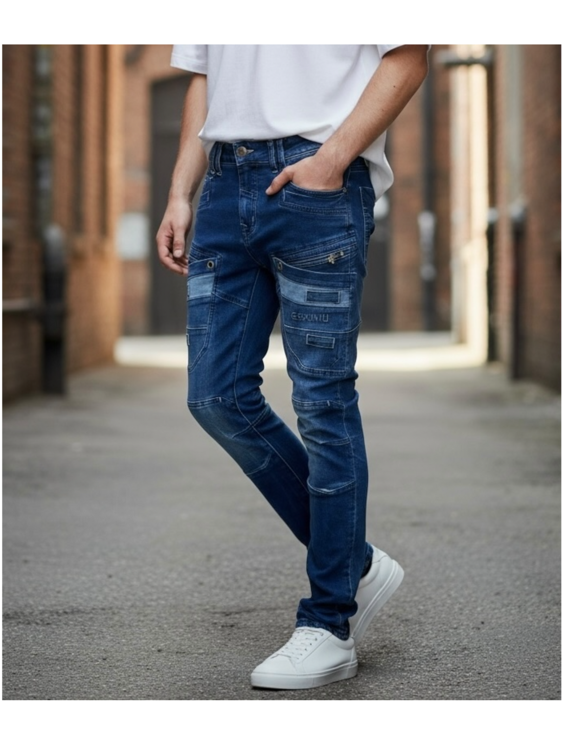 Men’s Jeans Straight Fit with Details (GYPSY) Blue