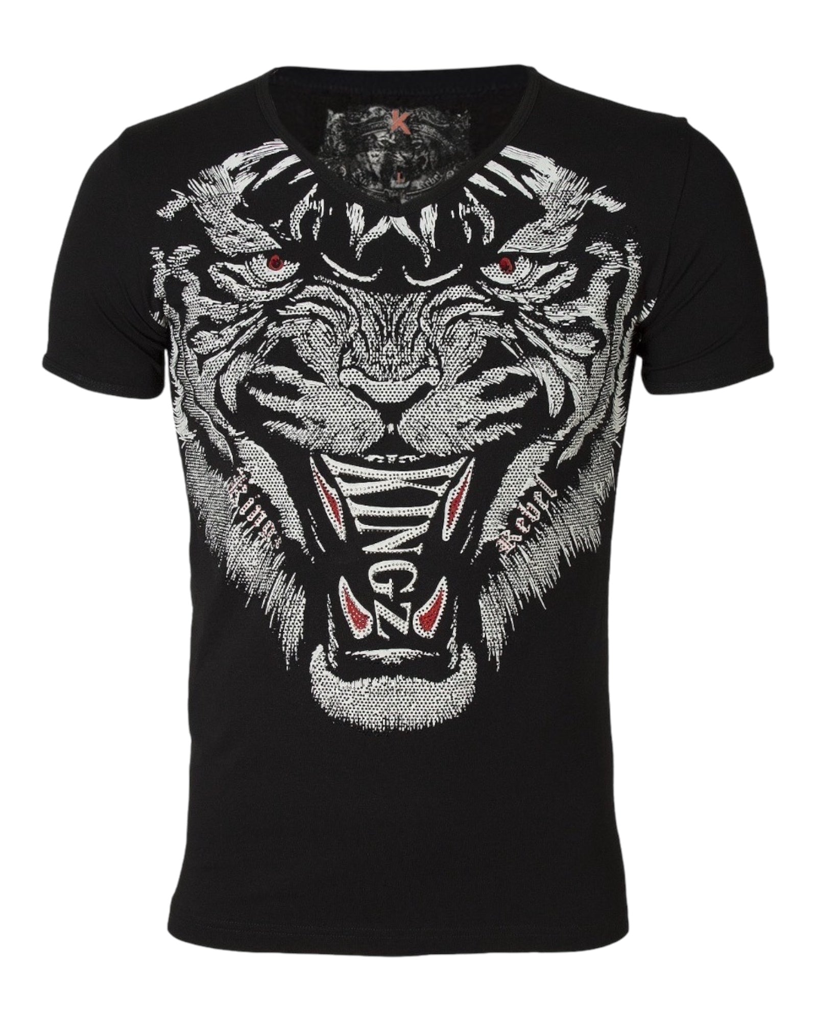 3608 T-shirt Slim Diamanté Stone- Tiger