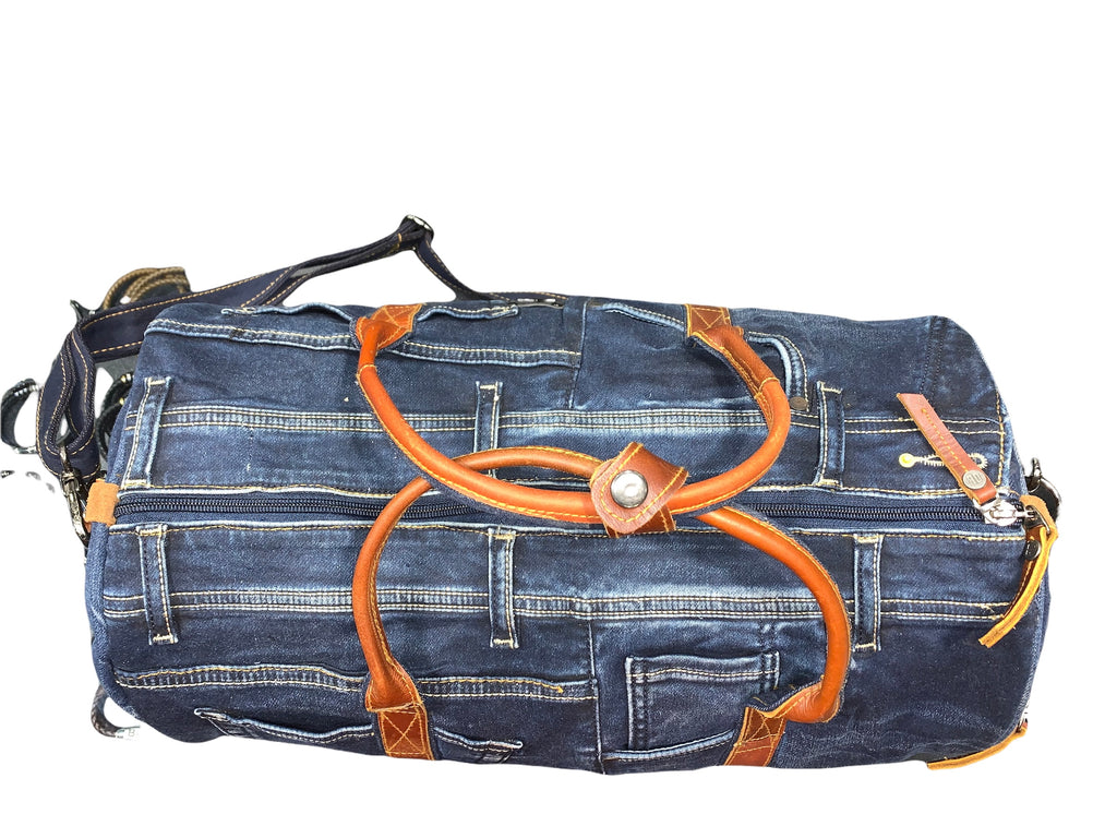Denim duffle BAGS03 Leather Handle Large Denim Republic