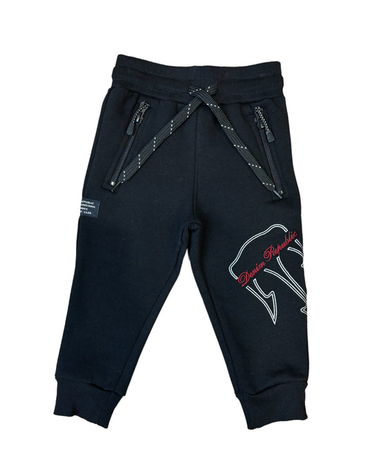 JAY-11 Kids track pants Black-Black