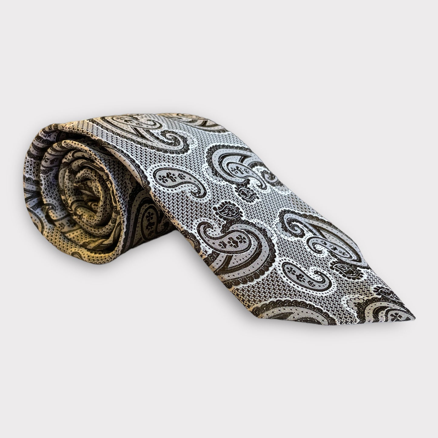 Grey Paisley Thick Tie - Denim Republic