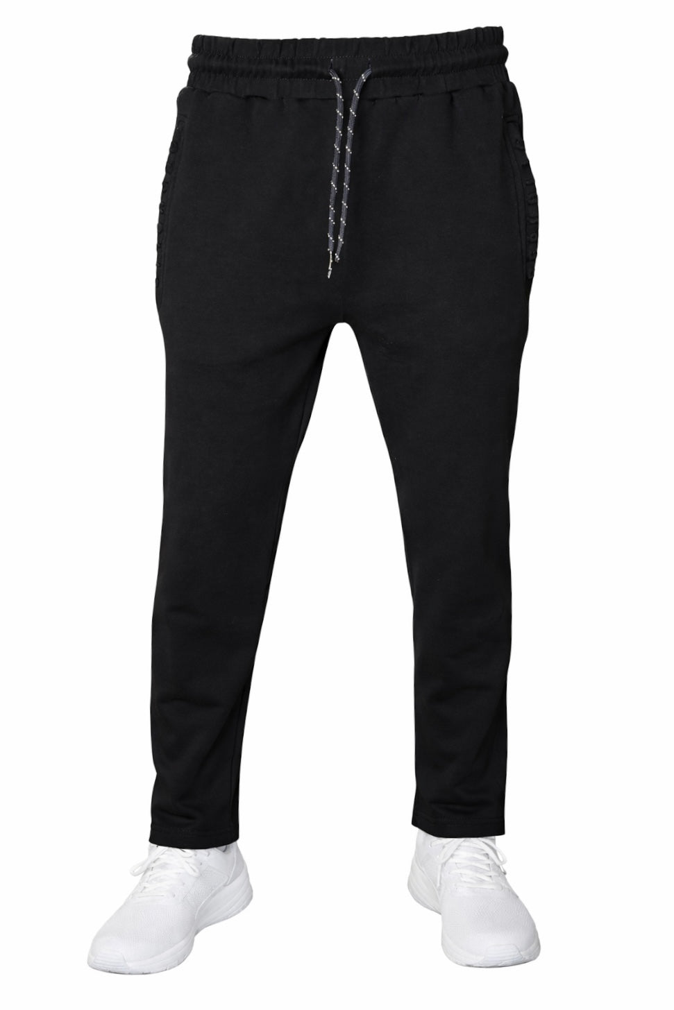 Cotton Track pants Straight leg #RUN S26 -Black