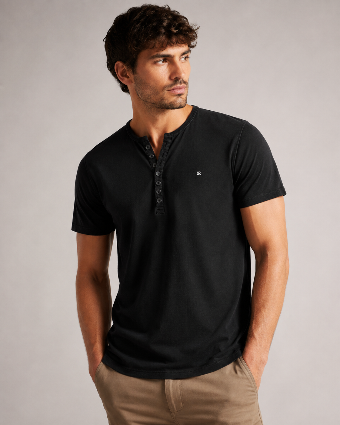 T-shirt with placket #SAM Placket