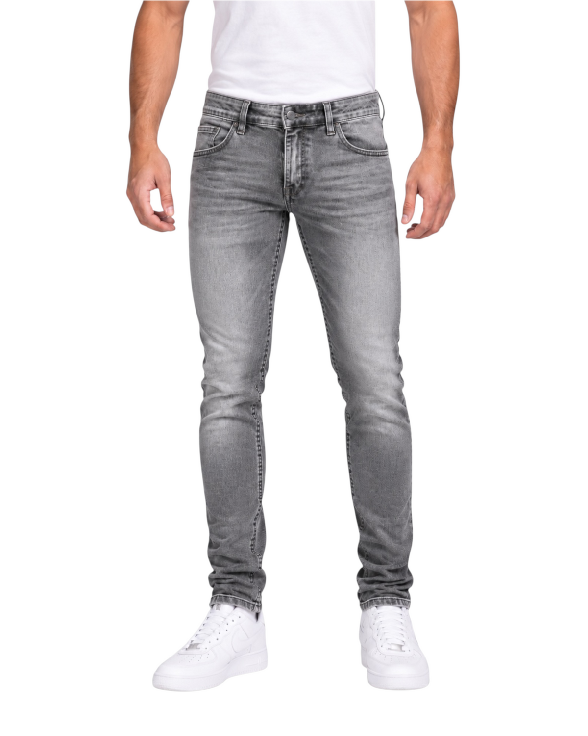 Men's Grey Slim Fit Jeans (Cropped) 11572