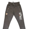 Kids Track pants with cuffed bottom #K-DOTS - Black (UNISEX) - Denim Republic