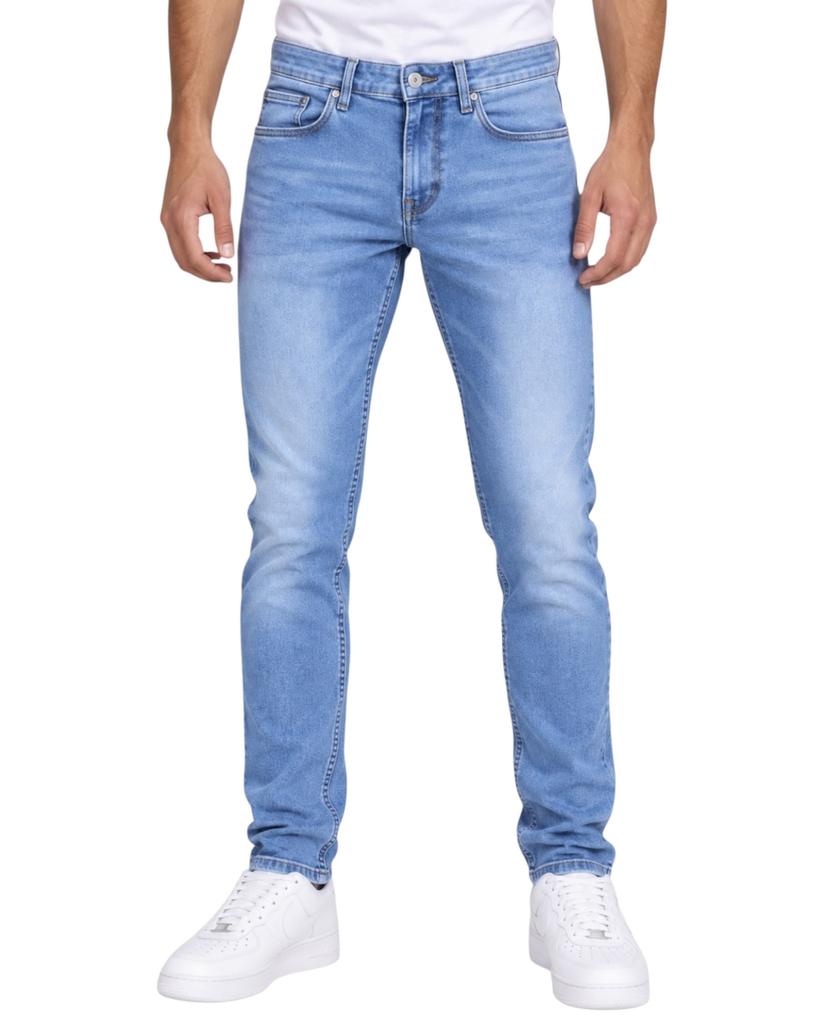 Men's Lite Blue Slim Fit Jeans (Cropped) 11694