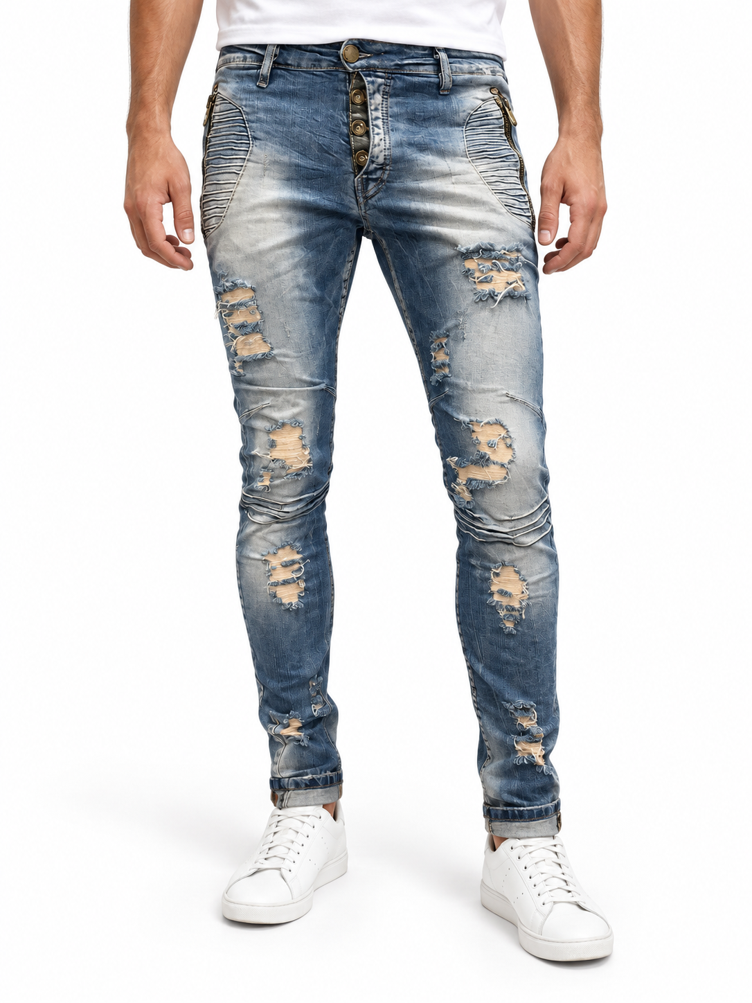 Men's Slim Fit Distressed Jeans (1355)