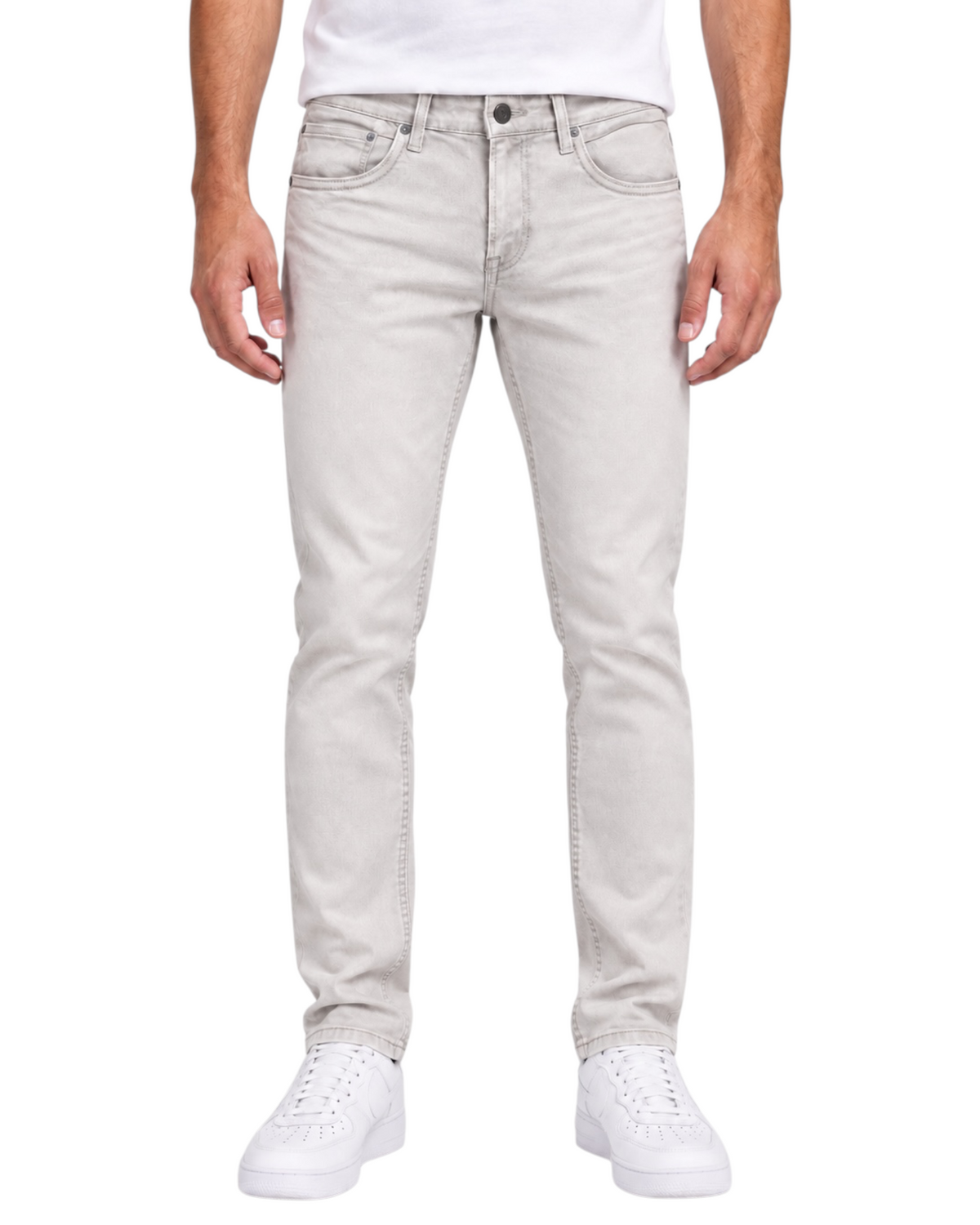 Men's Beige Slim Fit Jeans (Cropped) 11661