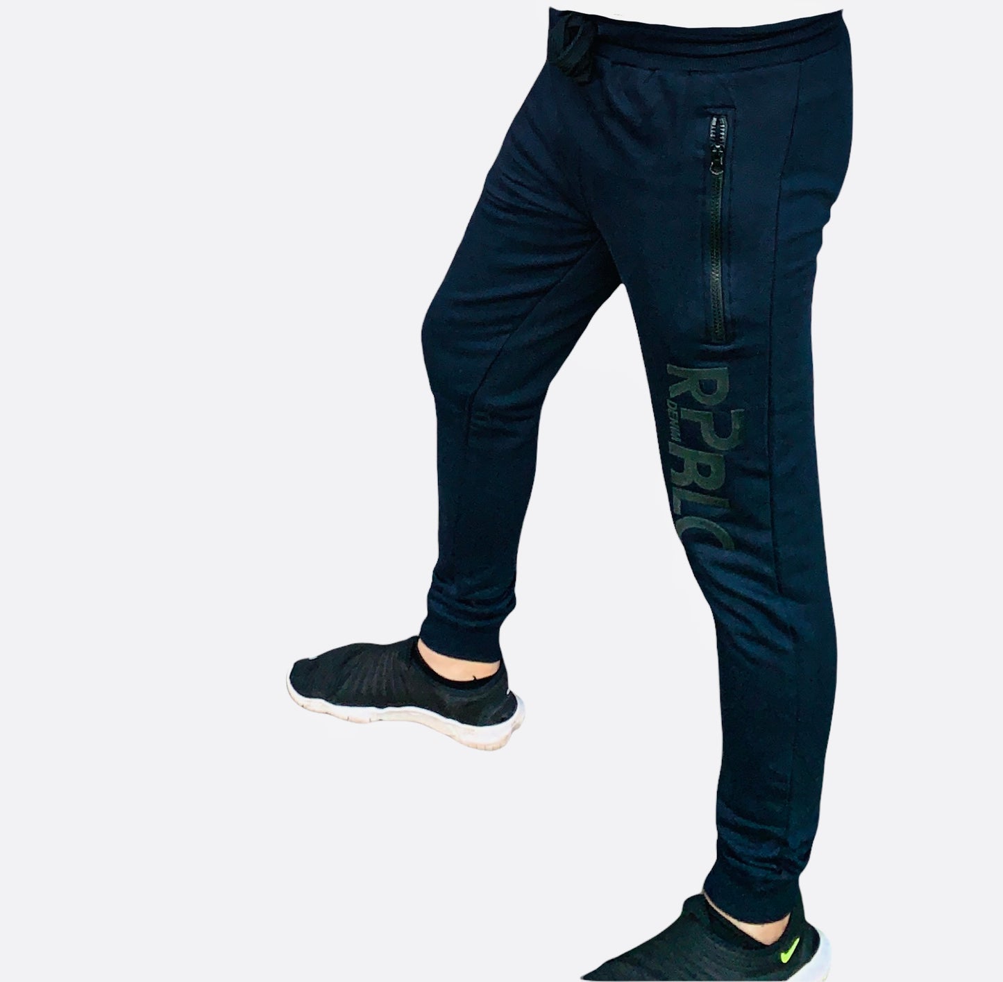 RIBBED-NAVY Track Pants - Denim Republic