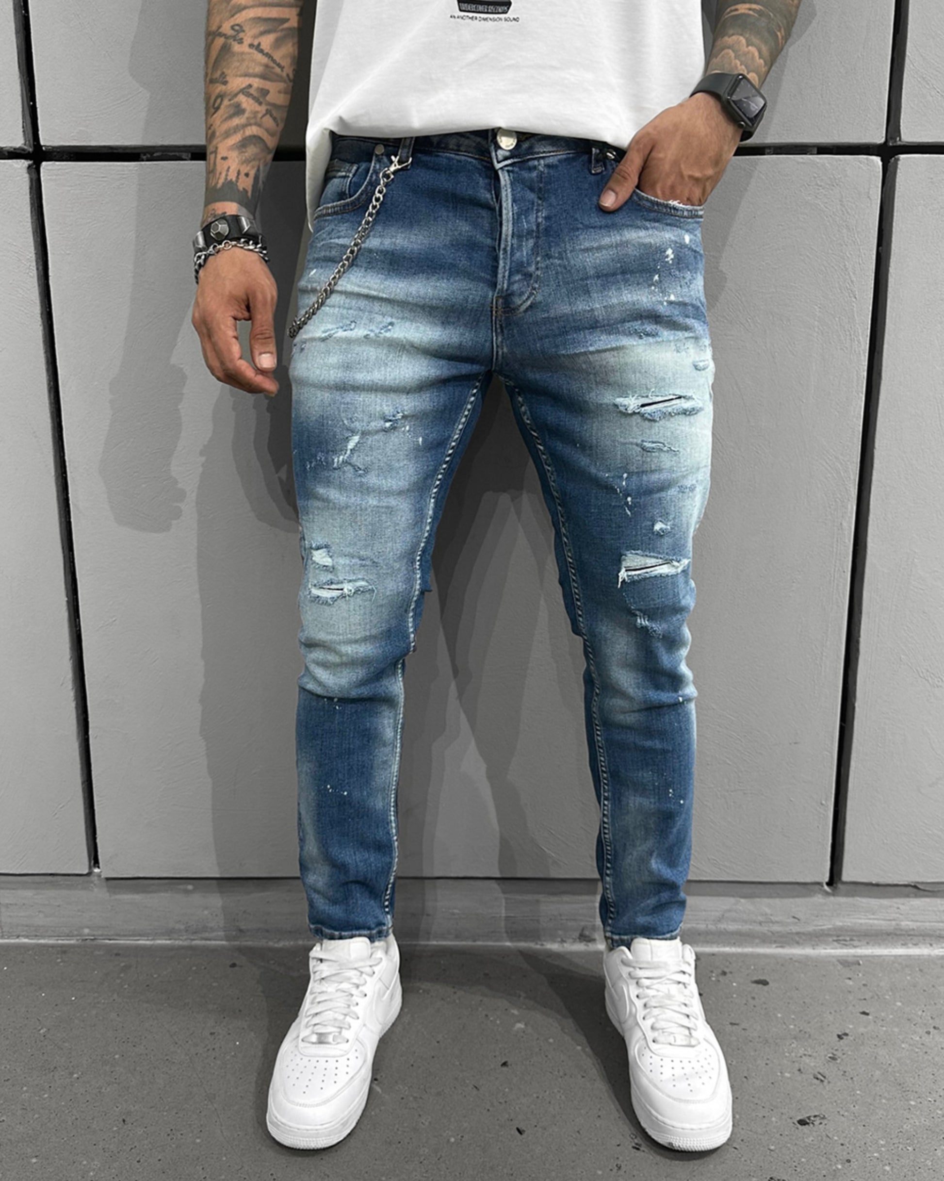 Men's Skinny Jeans Ice Blue #16139 - Denim Republic