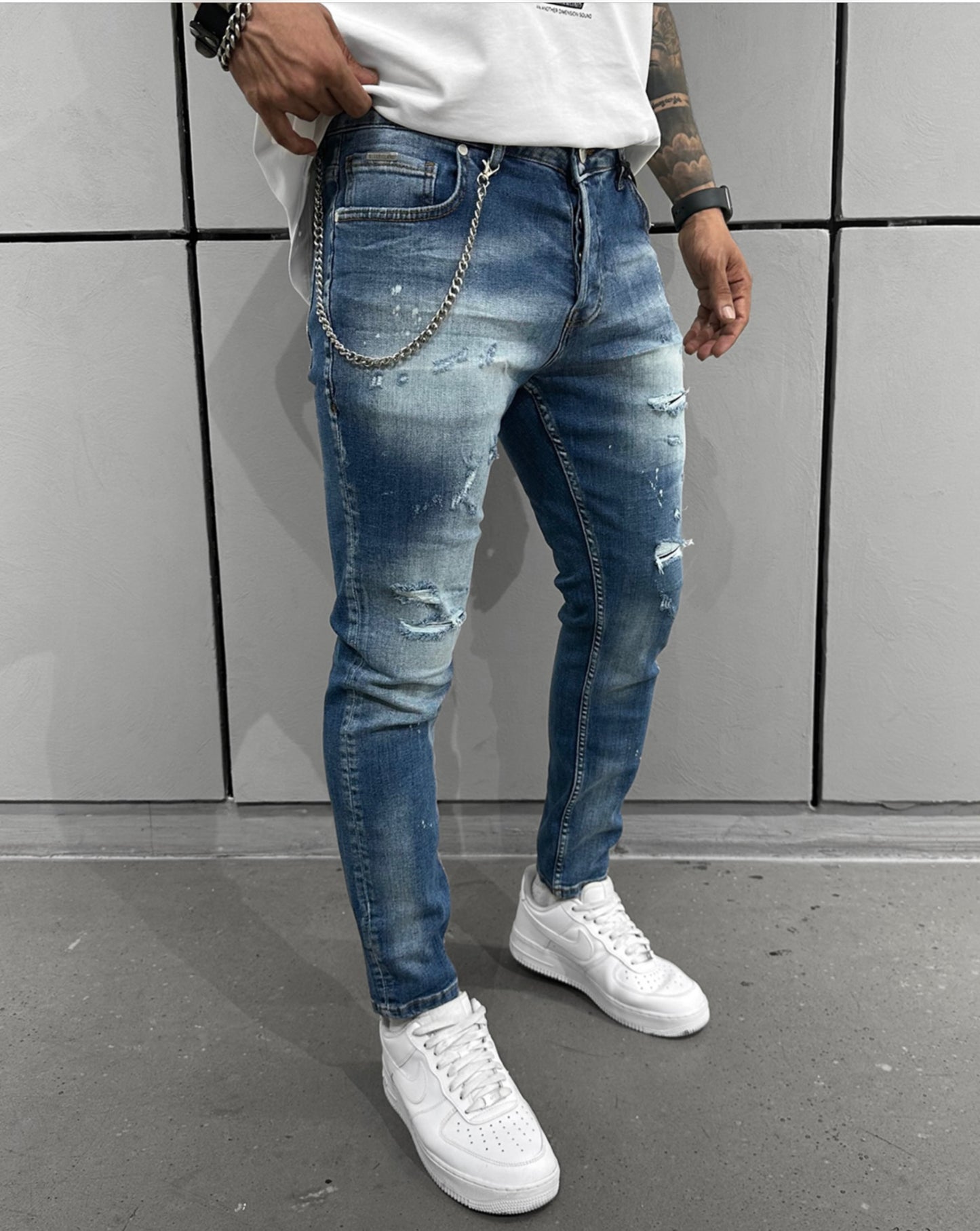 Men's Skinny Jeans Ice Blue #16139 - Denim Republic