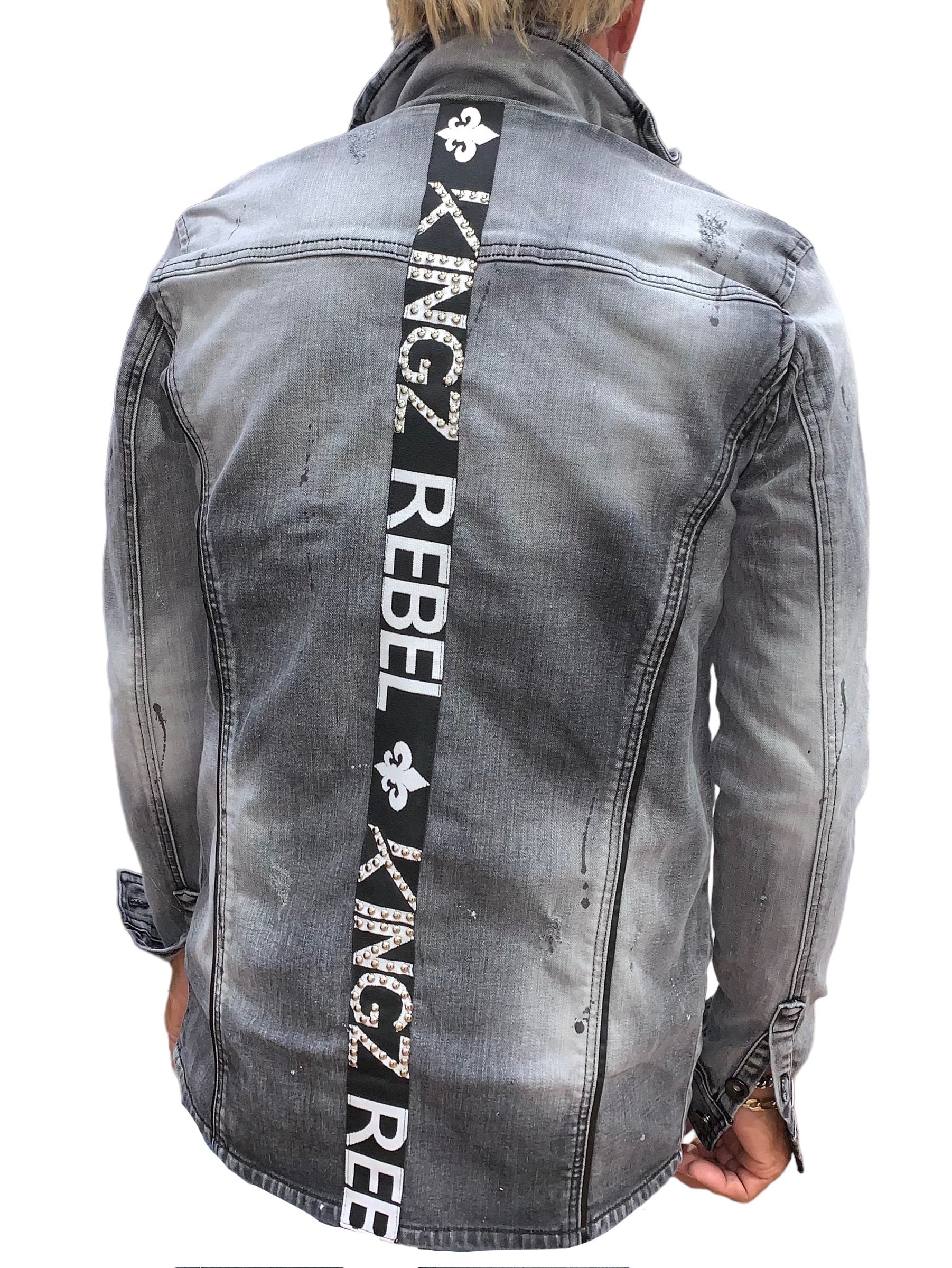 Men's Denim Jacket Washed Grey #1747 - Denim Republic