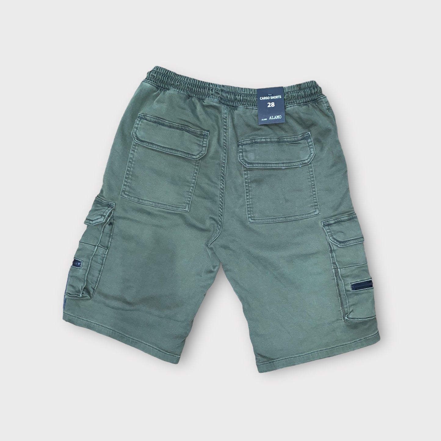 Men's Cargo Shorts Knitted #Alamo OLIVE - Denim Republic