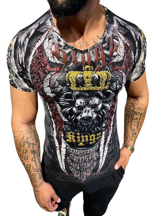 Rhinestone Men’s T-shirt #4015 - Denim Republic