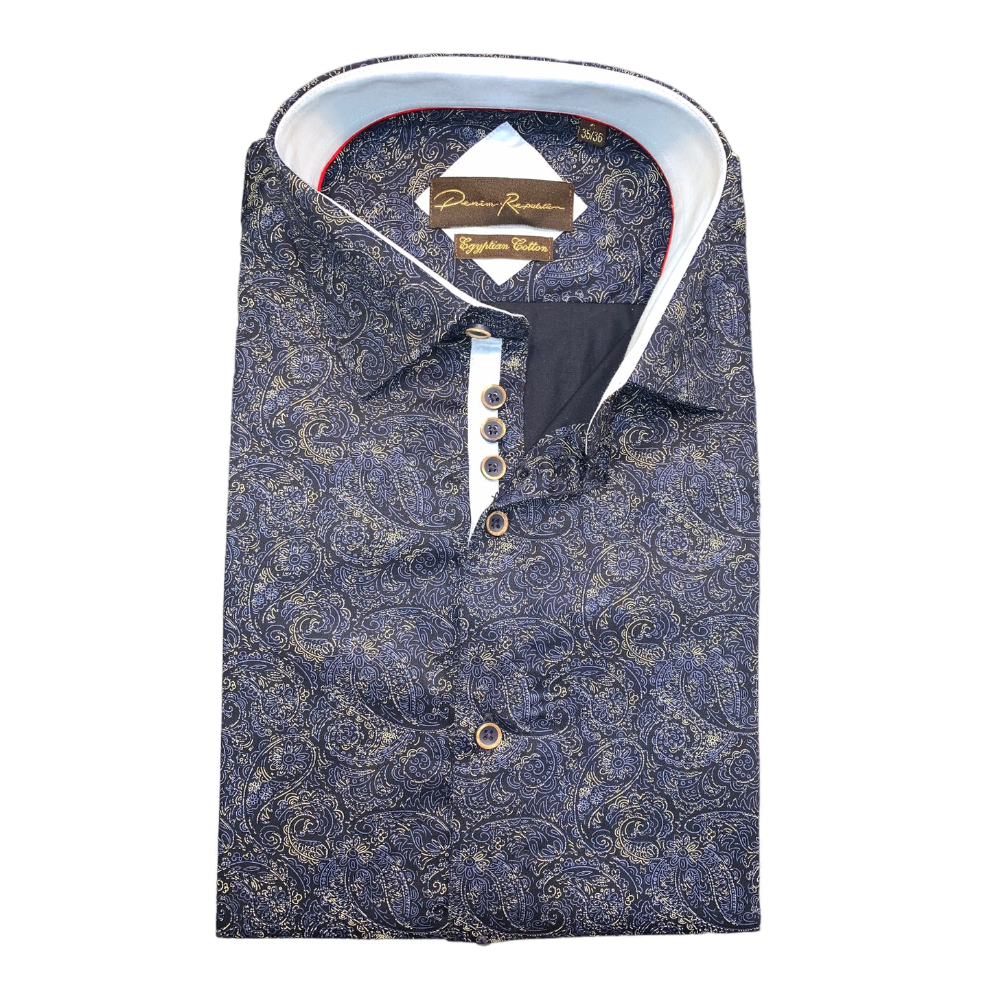 Fine Paisley Long Sleeve shirt #6211 - Denim Republic