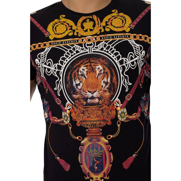 Rhinestone Black Tiger T-shirt Unisex #112648 - Denim Republic