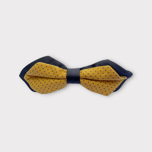 Yellow Black Polka Dot Bow Tie - Denim Republic