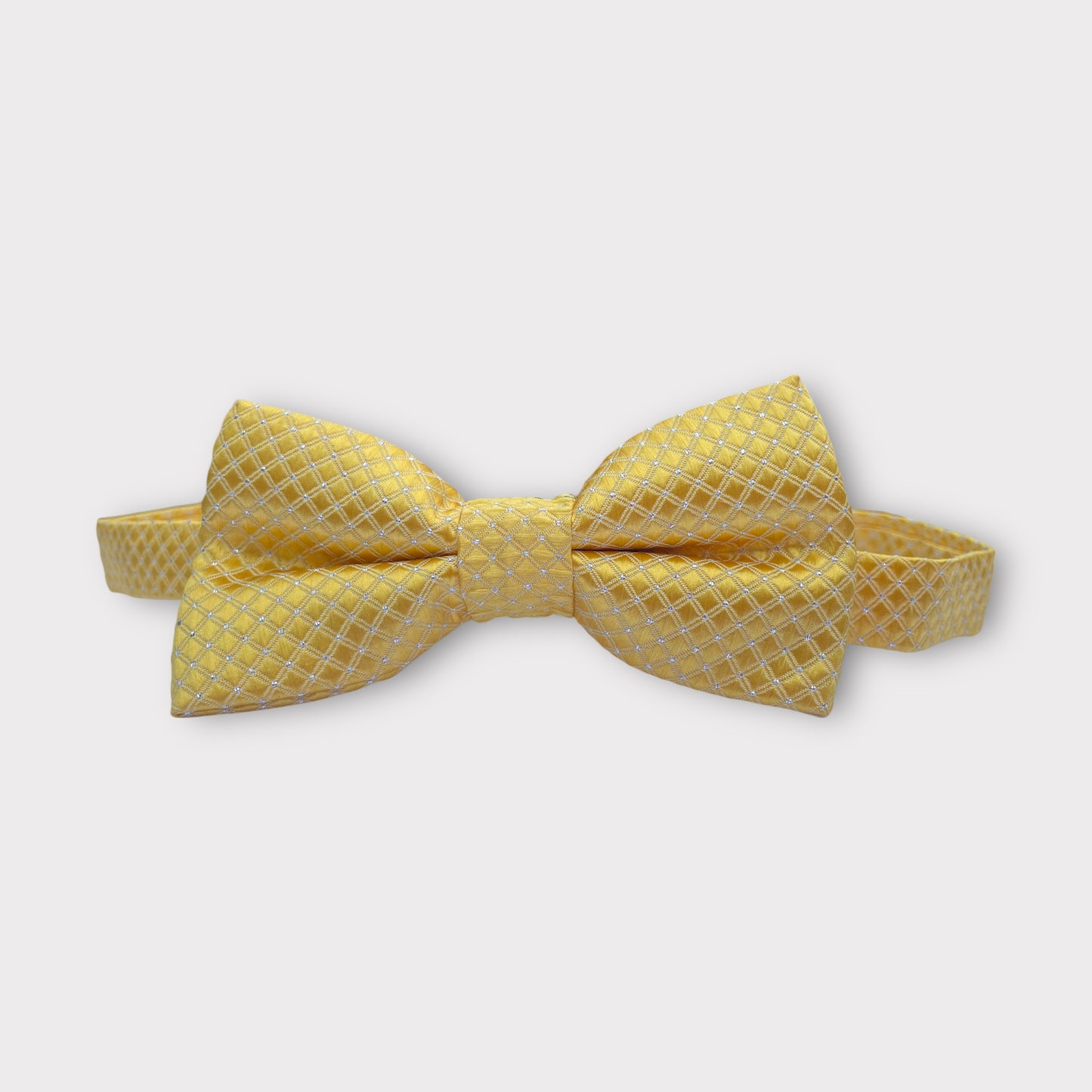 Yellow Check Patterned Bow Tie - Denim Republic