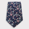 Purple Navy Sky Blue and Pink Circles Pattern Thick Tie