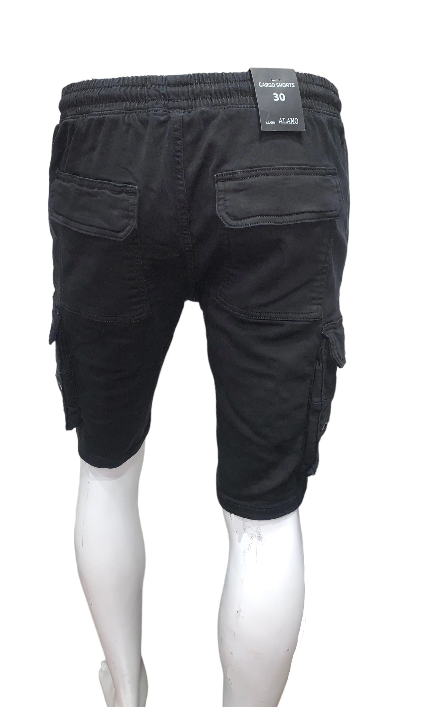 Men's Cargo Shorts Knitted #Alamo BLACK - Denim Republic