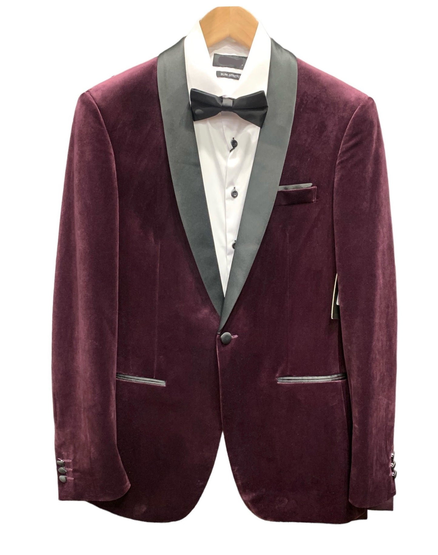 Men’s Formals - Velvet Tuxedo - MAROON - Denim Republic