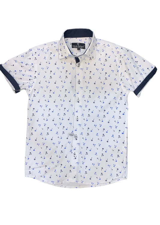 Kids formal Shirts Short Sleeve printed #5986 - Denim Republic