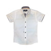 Kids formal Shirts Short Sleeve White Trims Black #5983