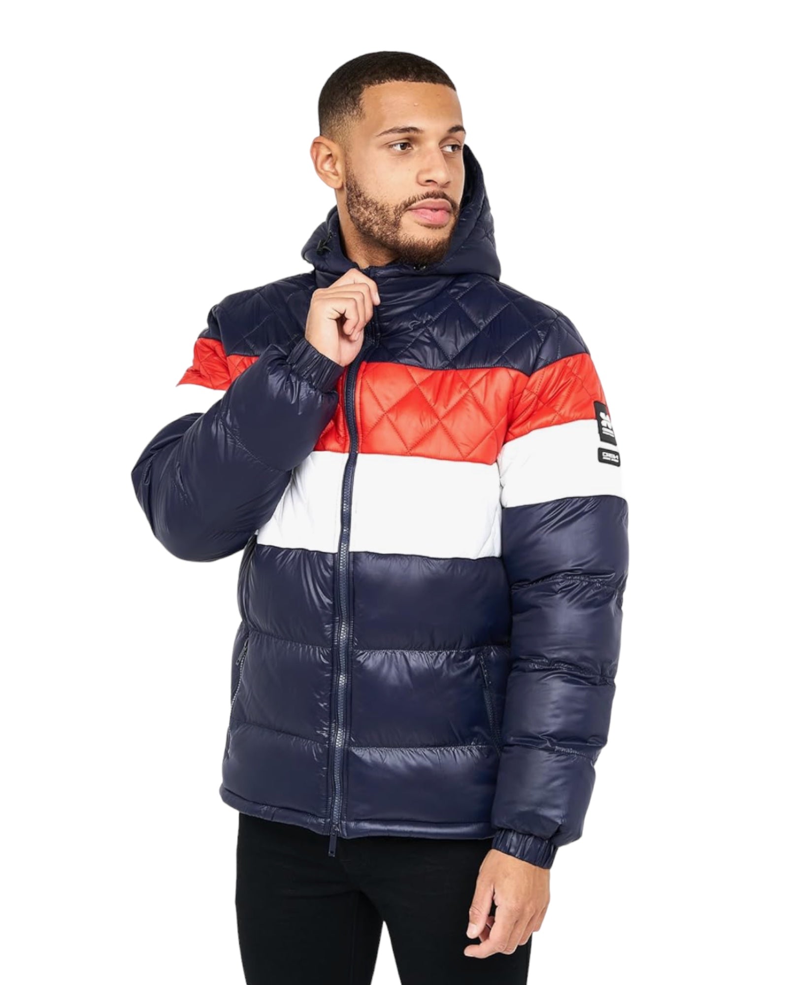 Red & White Puffer Jacket CrossHatch PELMARSH - Denim Republic