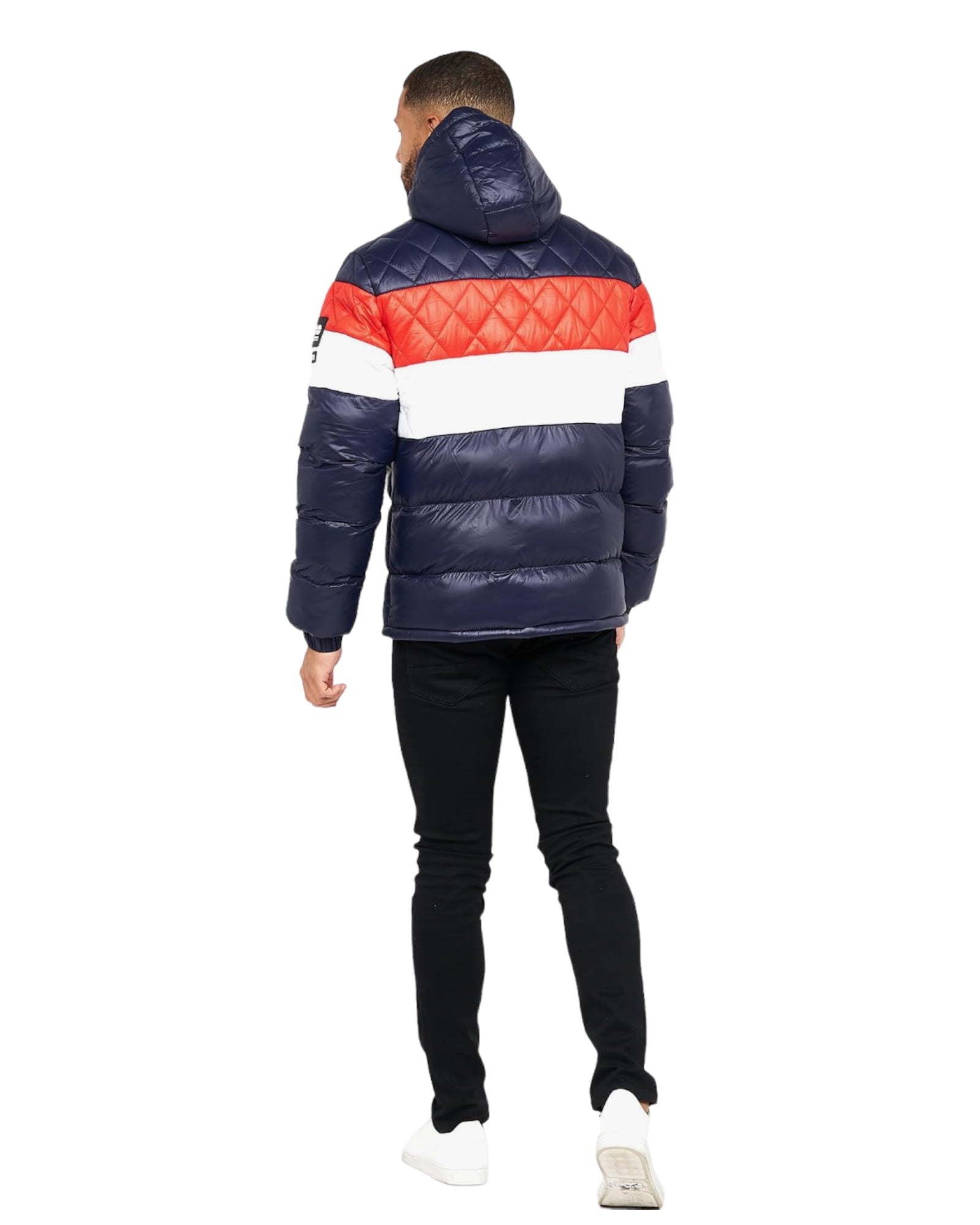 Red & White Puffer Jacket CrossHatch PELMARSH - Denim Republic