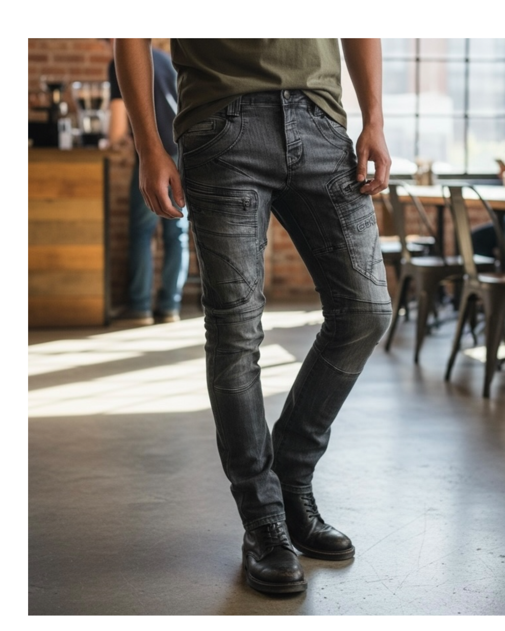 Men’s Jeans Slim-Straight #Matrix - GREY – Denim Republic