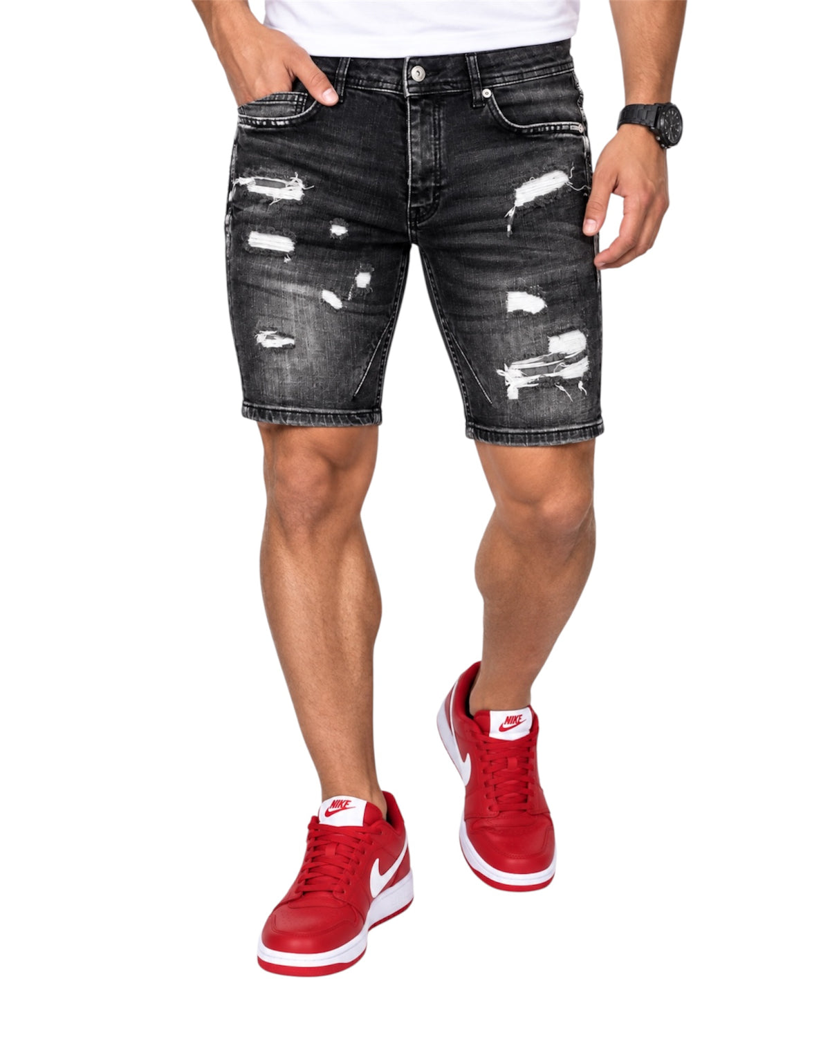 Men’s Denim Shorts Slim Black Wash (S4029-3)