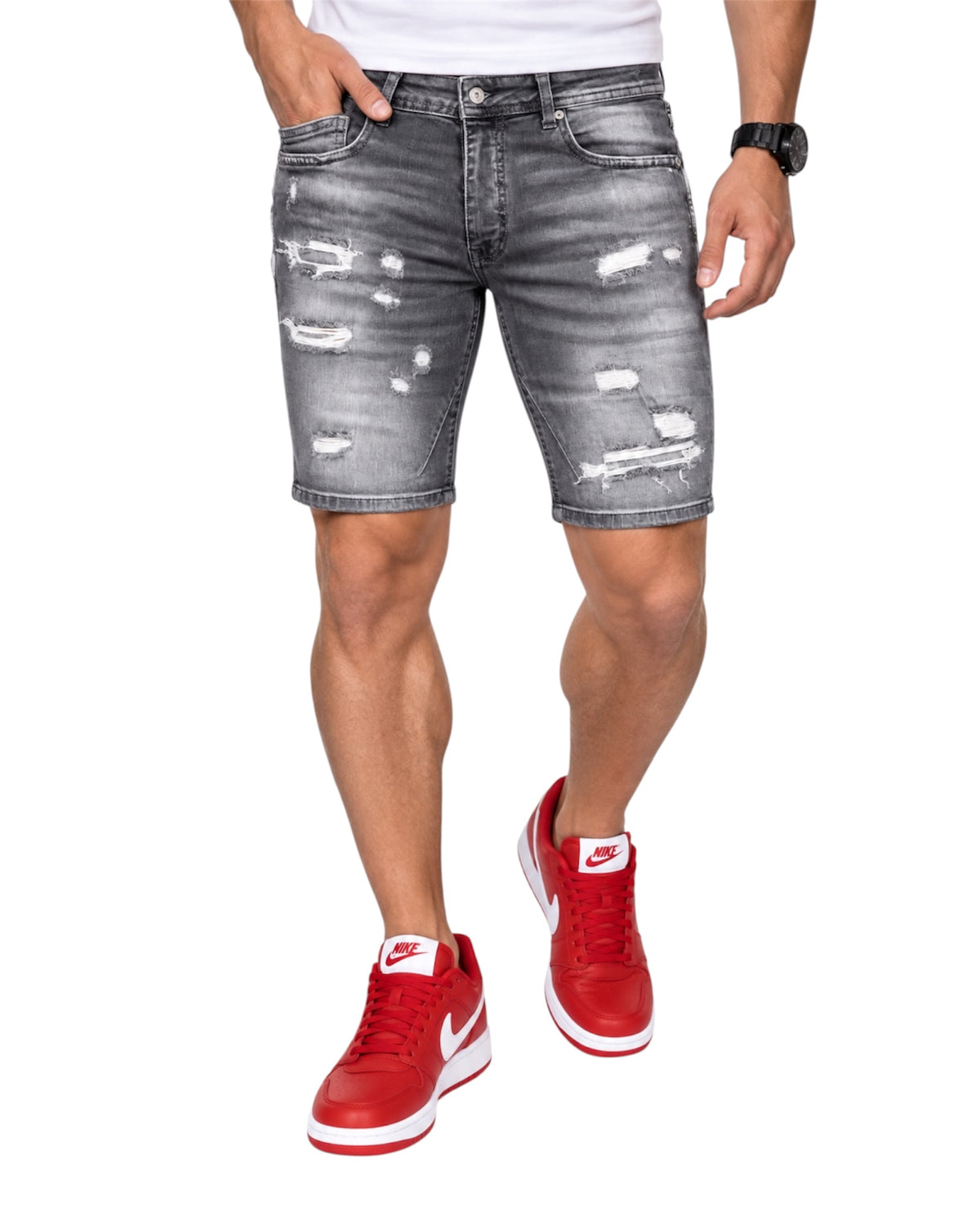 Men’s Denim Shorts Slim Fit Light Grey (S4029-2)