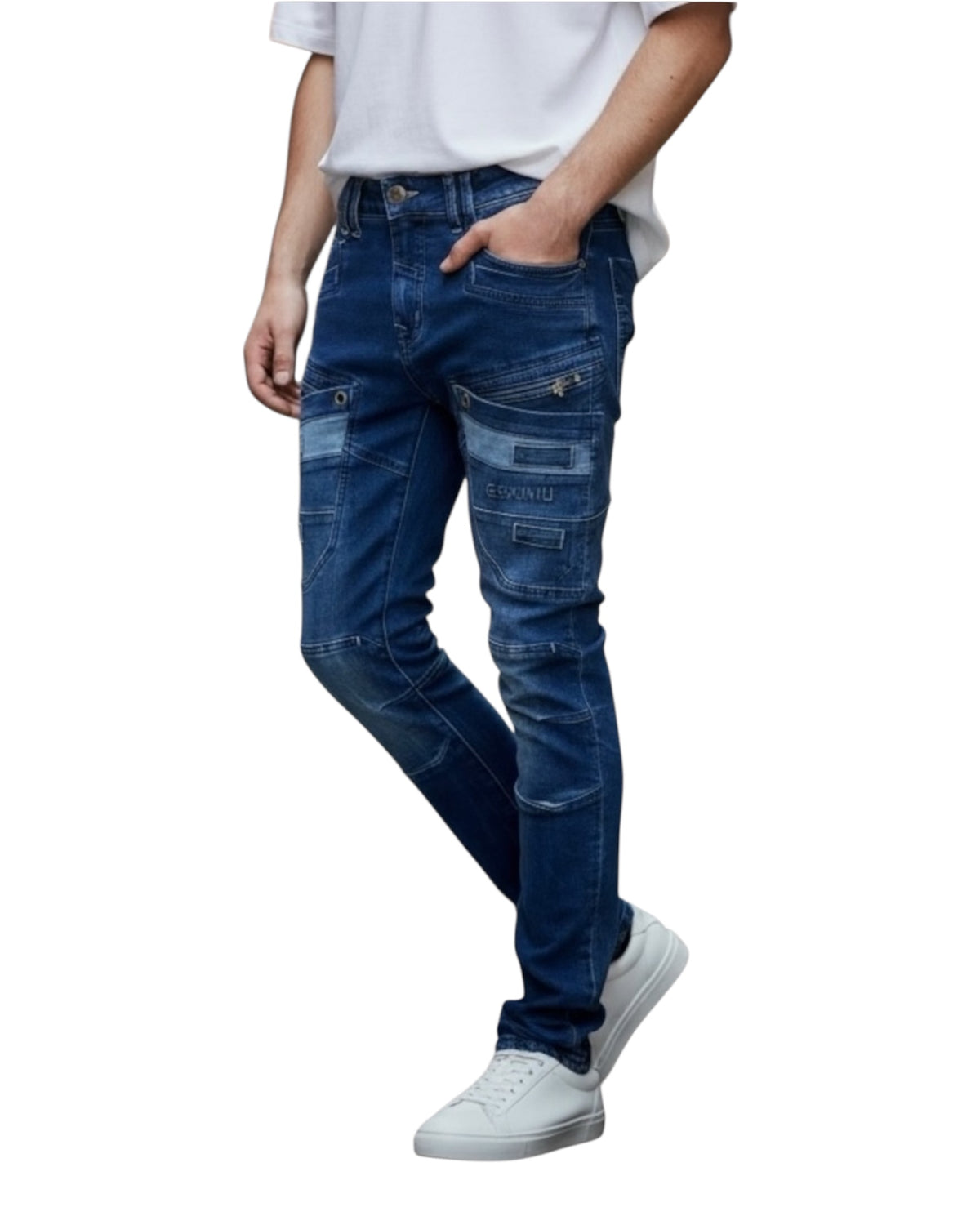 Men’s Jeans Straight Fit with Details (GYPSY) Blue