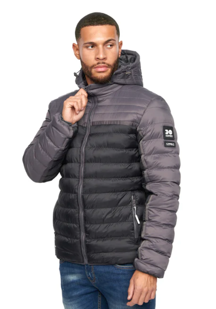 Pymoore Puffer Jacket Grey Black