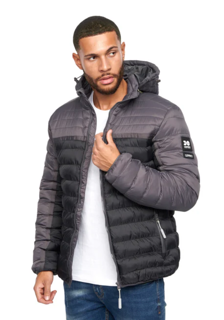 Pymoore Puffer Jacket Grey Black