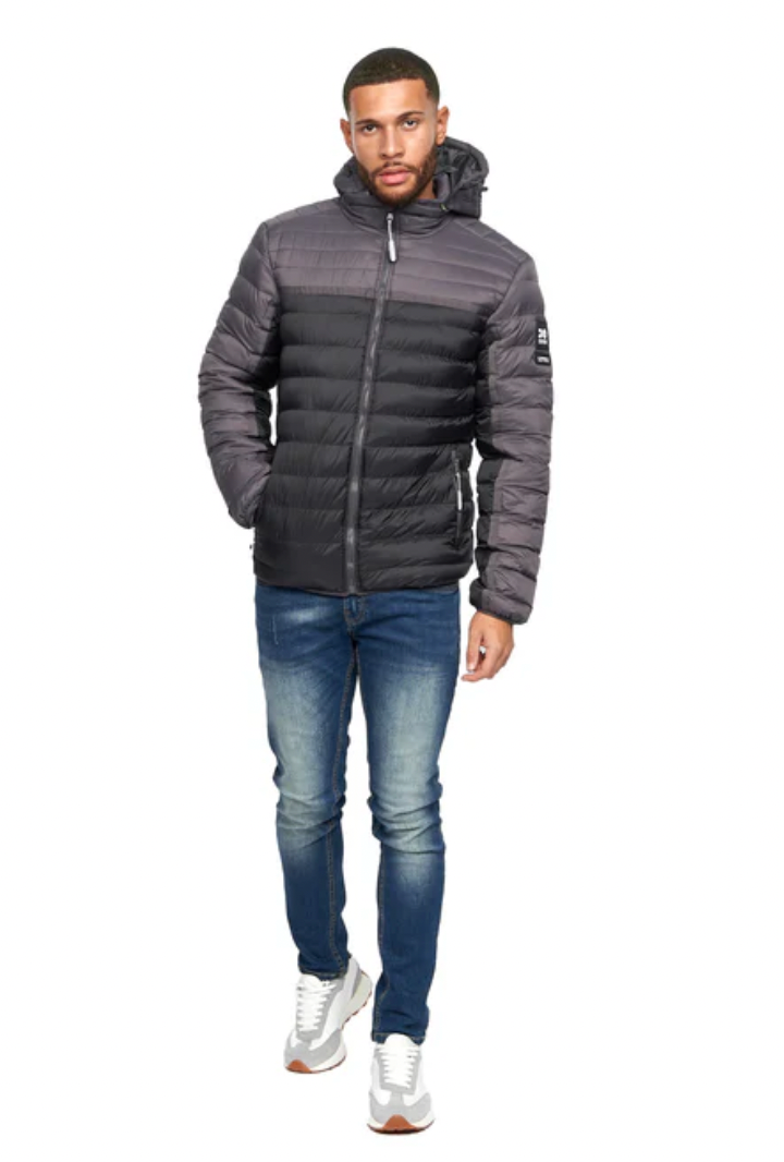 Pymoore Puffer Jacket Grey Black