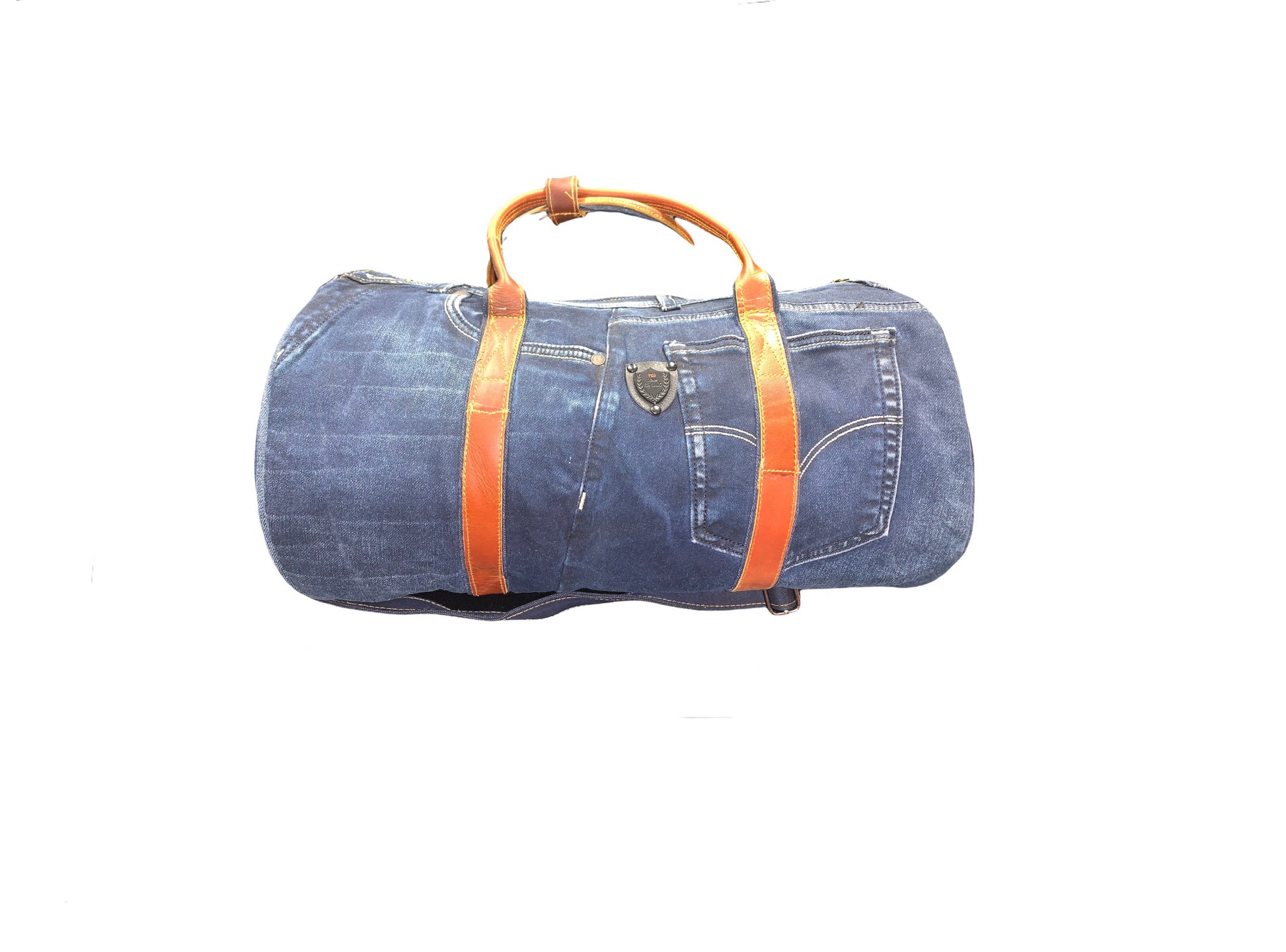 Denim duffle BAGS-03 Leather Handle Large - Denim Republic