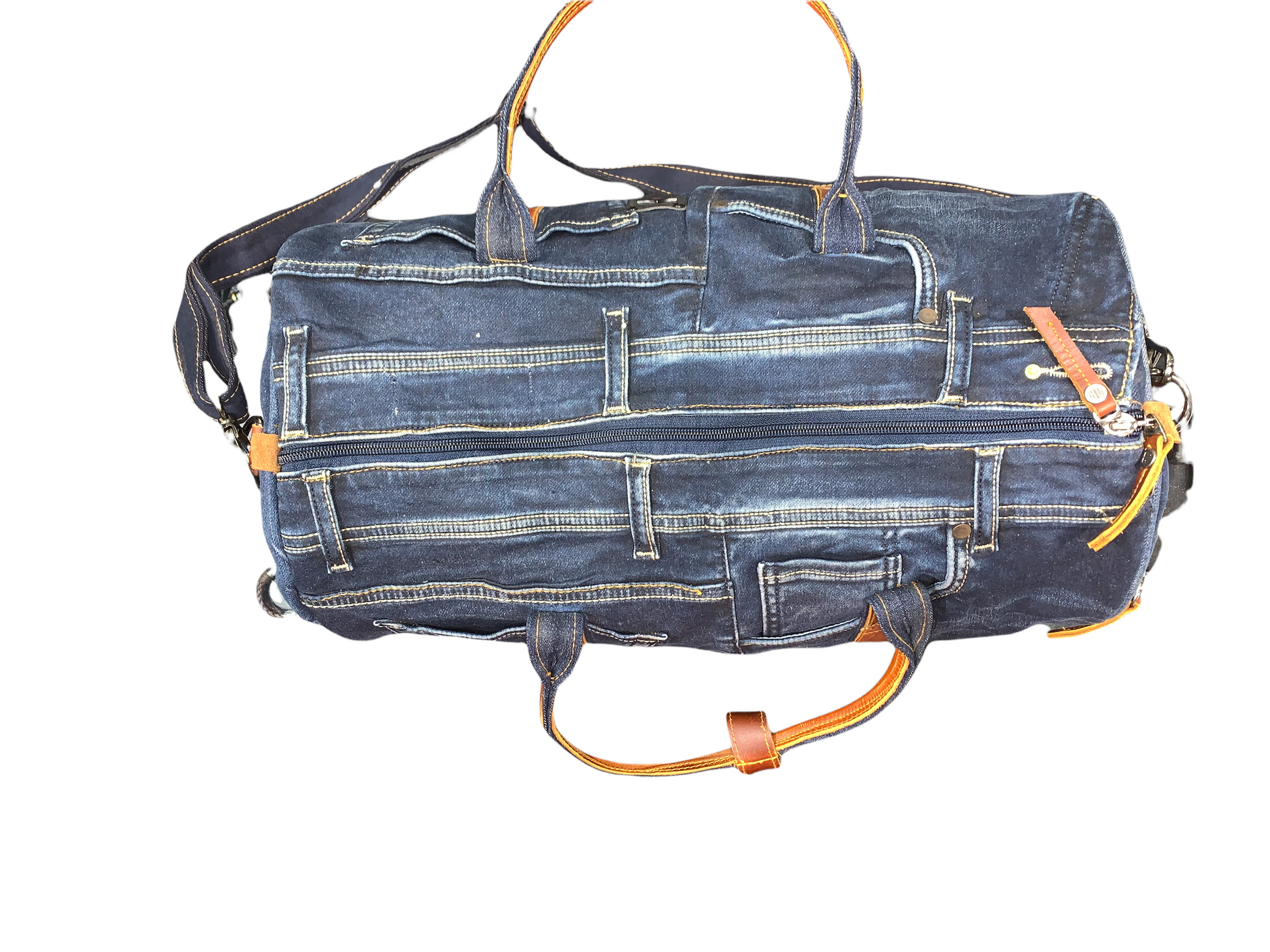 Denim duffle BAGS-03 Leather Handle Large - Denim Republic