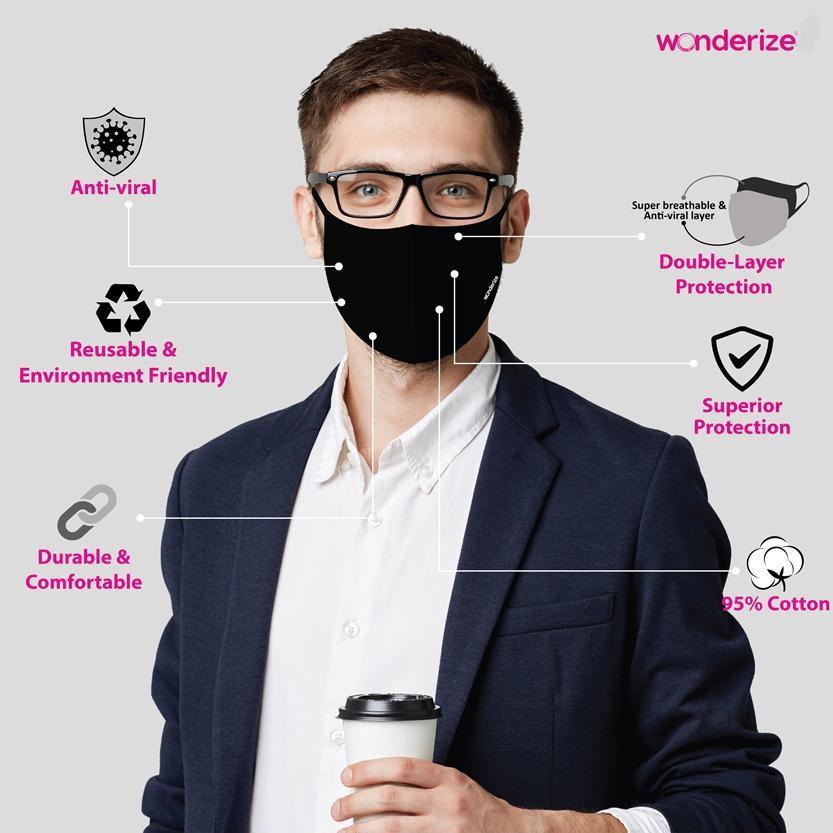 WONDERIZE Reusable / Protective / Washable / Fitted Face Mask (Highly Breathable) - Denim Republic