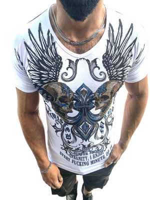 Rhinestone Men's T-shirt #4008 - Denim Republic