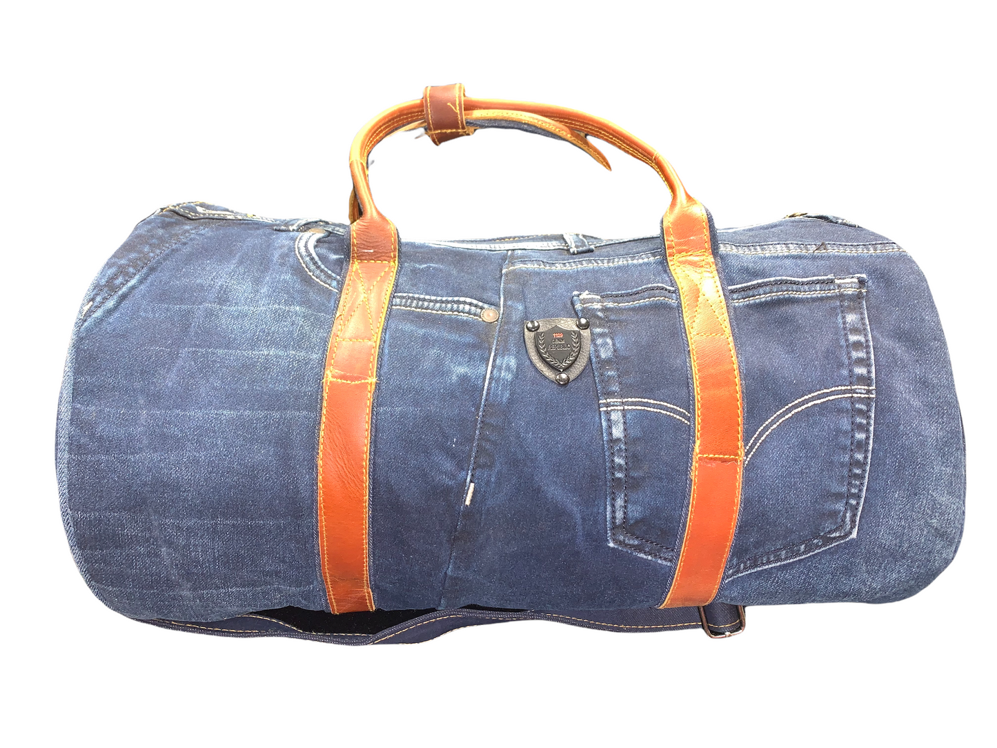 Denim duffle BAGS-03 Leather Handle Large - Denim Republic