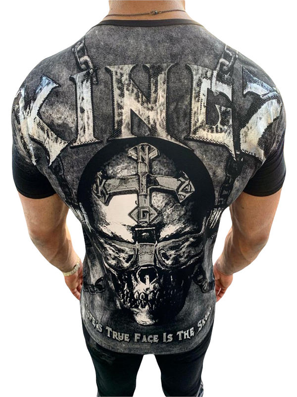 Men’s Rhein stone studded T-shirt #4005 KINGZ