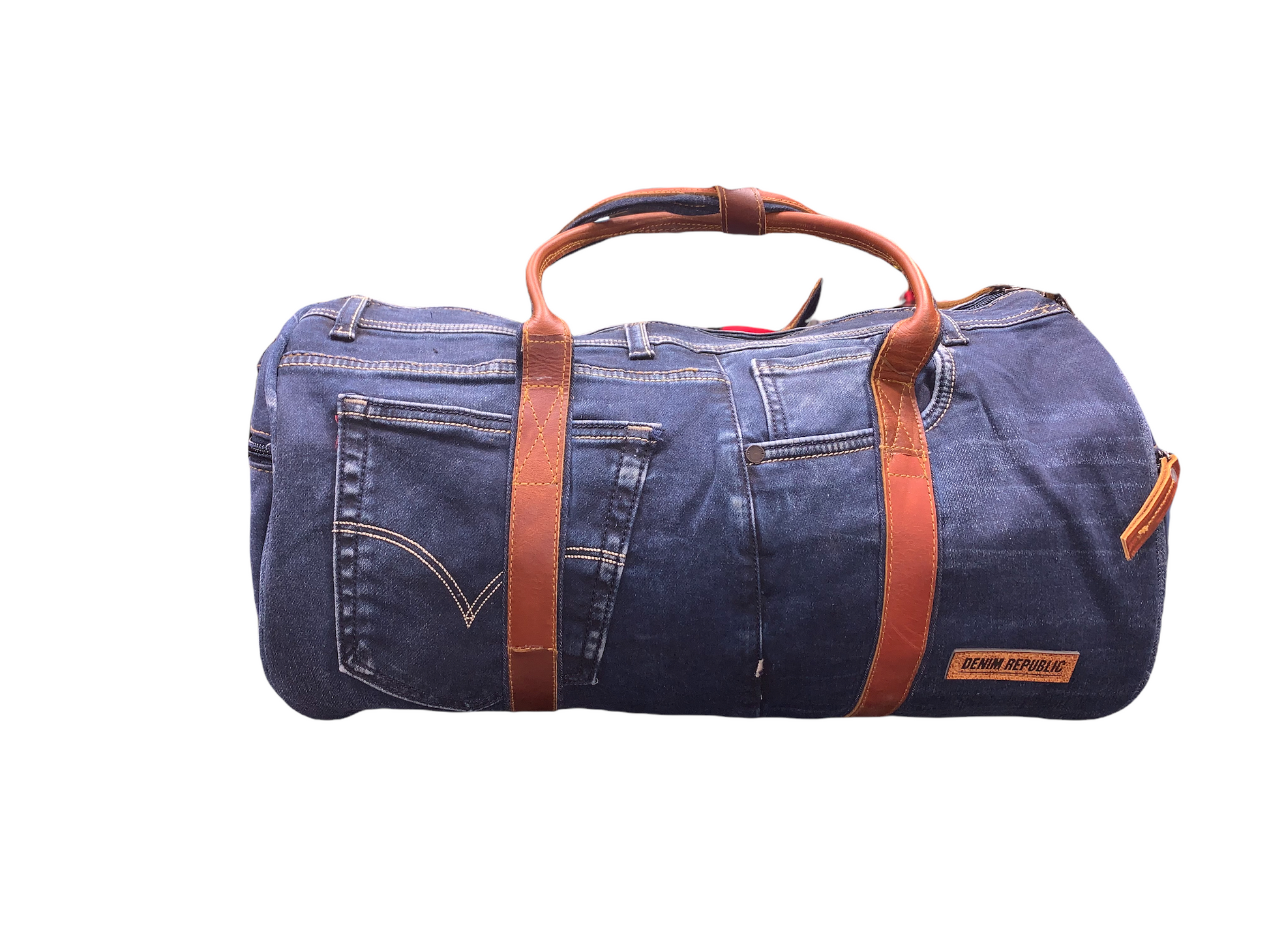 Denim duffle BAGS-03 Leather Handle Large - Denim Republic